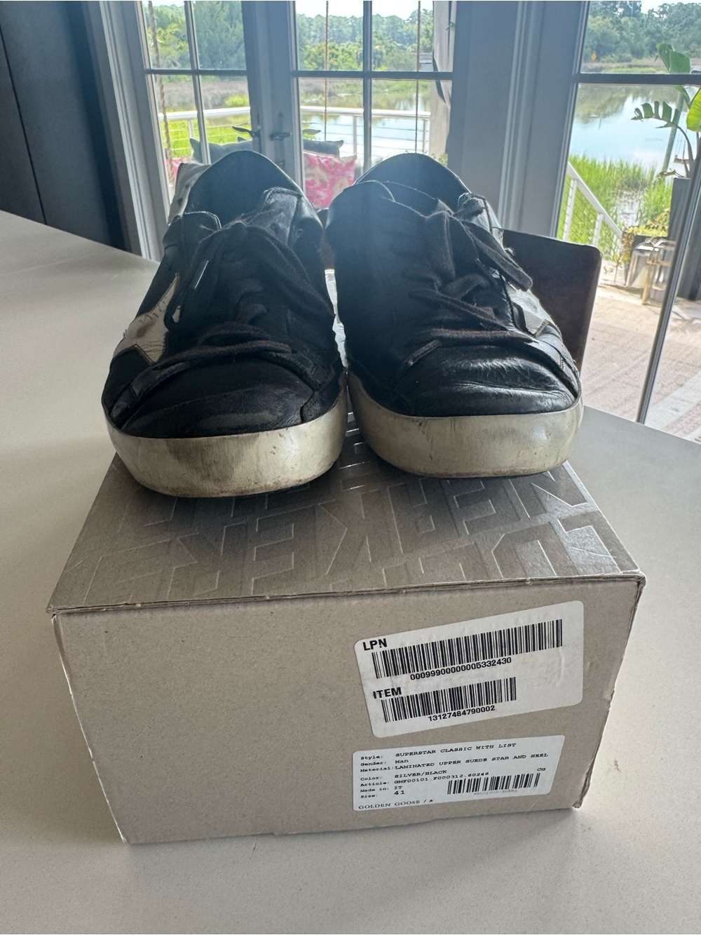 Golden Goose Black and White Low-Top Sneakers
